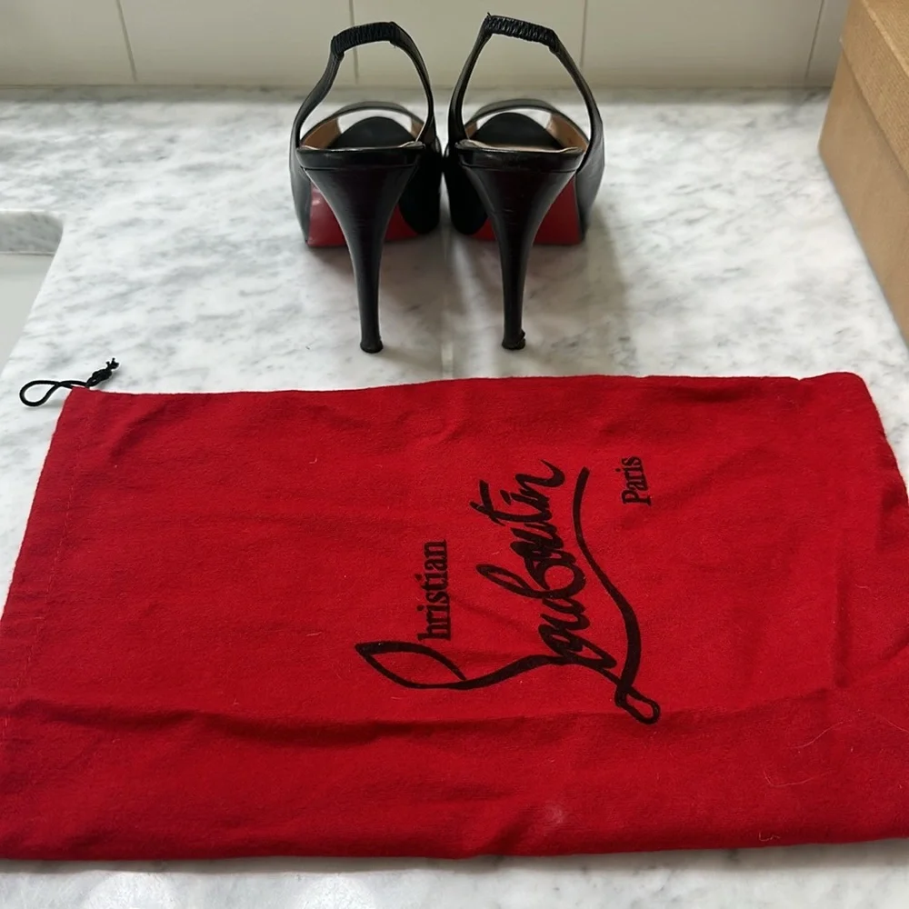 CHRISTIAN LOUBOUTIN No Prive 120 Kid/Cuoio Leather Black Size 38 - Picture 10 of 10